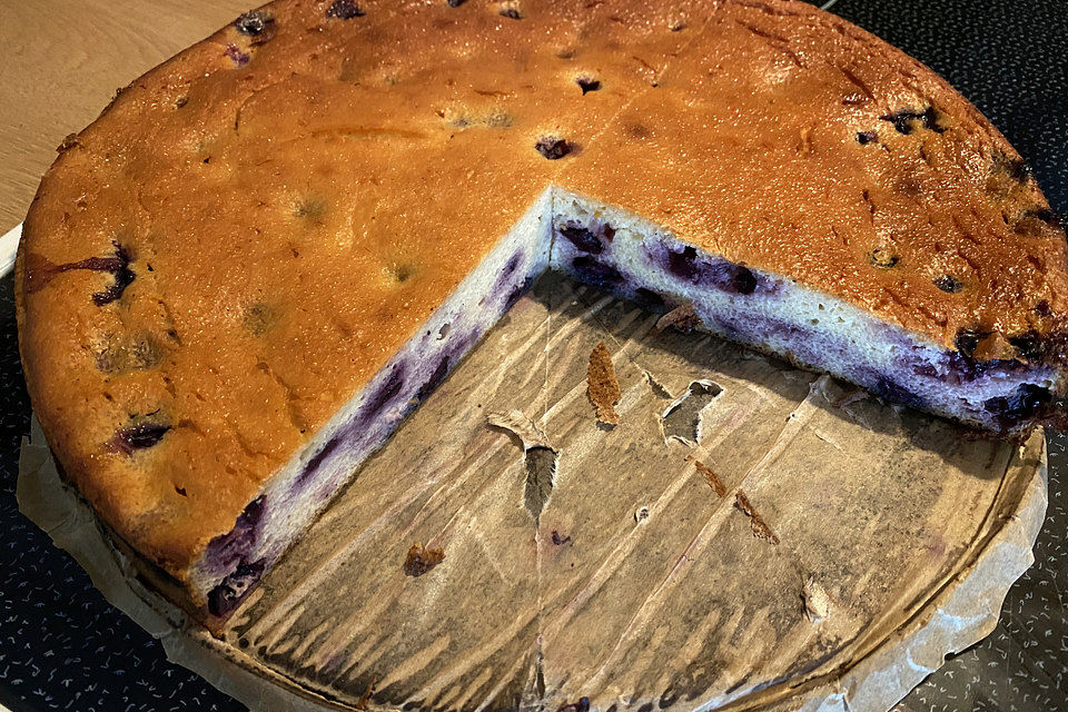 Diät - Käsekuchen ohne Boden mit Blaubeeren