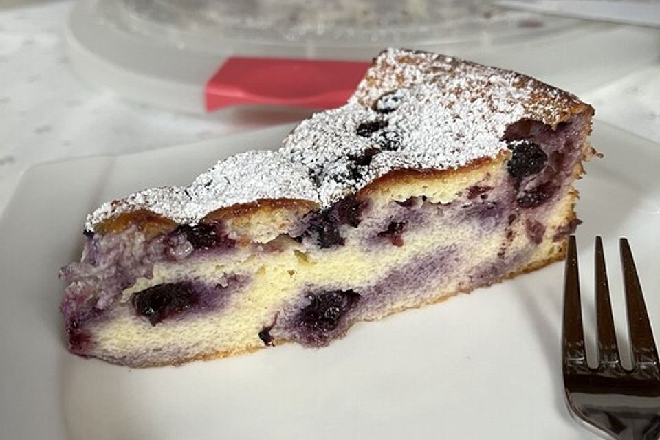 Diät - Käsekuchen ohne Boden mit Blaubeeren