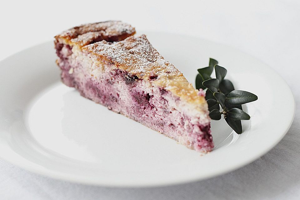 Diät - Käsekuchen ohne Boden mit Blaubeeren