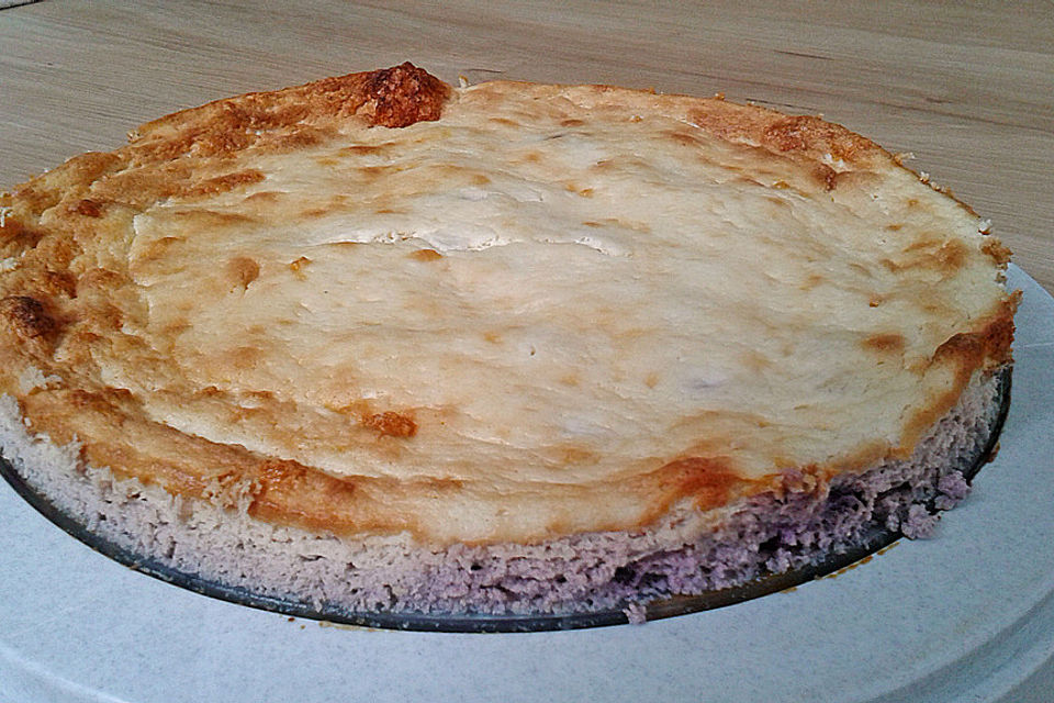 Diät - Käsekuchen ohne Boden mit Blaubeeren