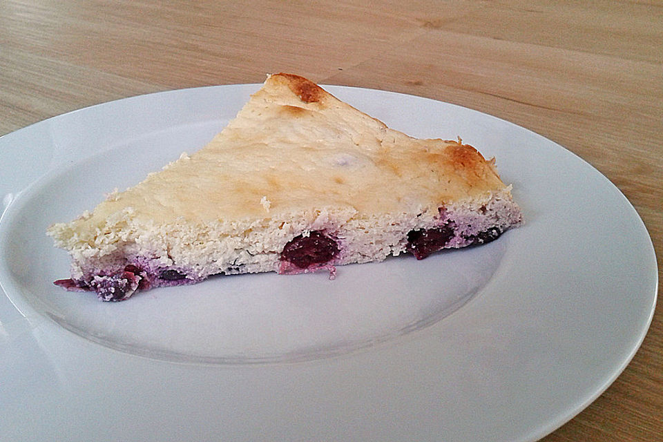 Diät - Käsekuchen ohne Boden mit Blaubeeren