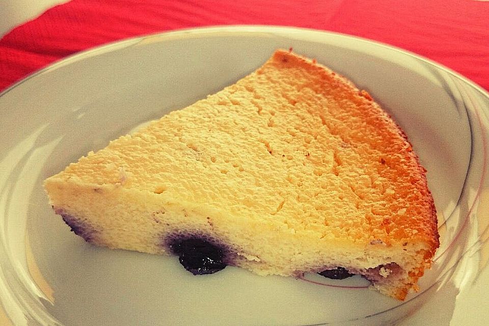 Diät - Käsekuchen ohne Boden mit Blaubeeren