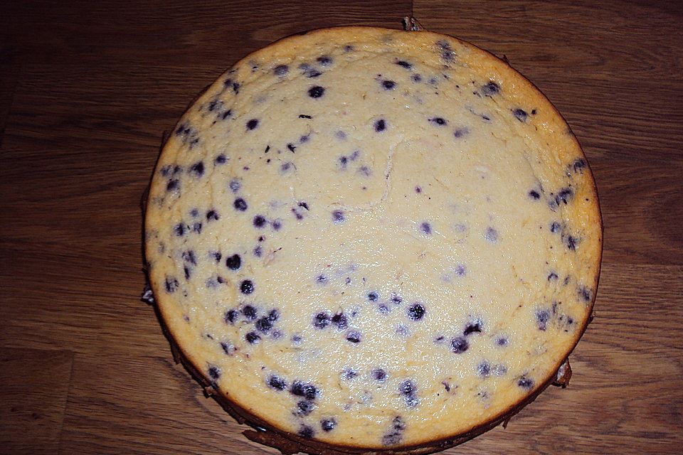 Diät - Käsekuchen ohne Boden mit Blaubeeren