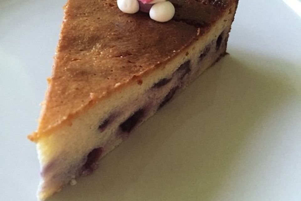 Diät - Käsekuchen ohne Boden mit Blaubeeren