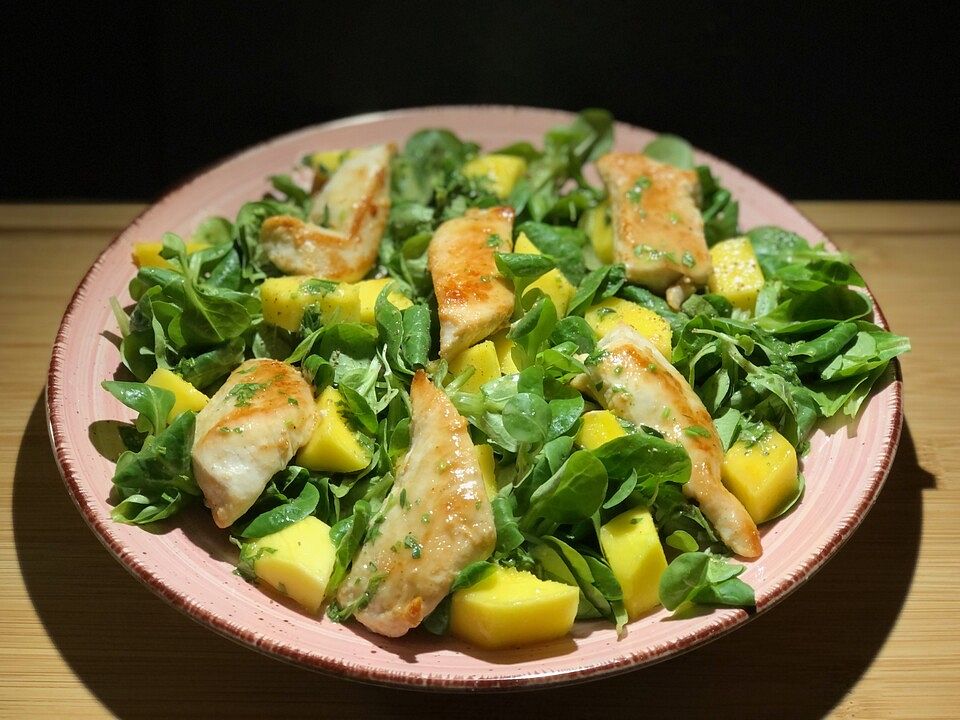Feldsalat mit Mango und Hähnchen von SessM| Chefkoch