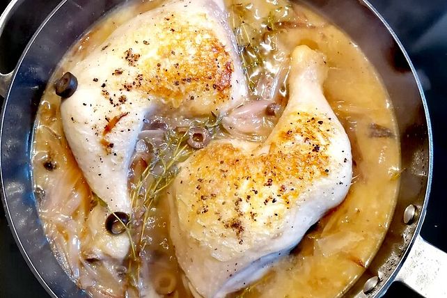 Hähnchen nach Art Coq au Vin von AnjaEhmen| Chefkoch