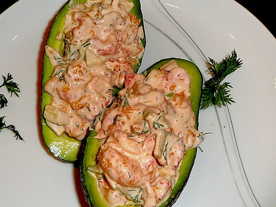 Avocado mit Flusskrebsschwänzen von HeideSchwarz| Chefkoch
