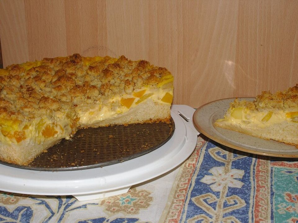 Streuselkuchen mit Kokospudding und Mango von Tatunca| Chefkoch