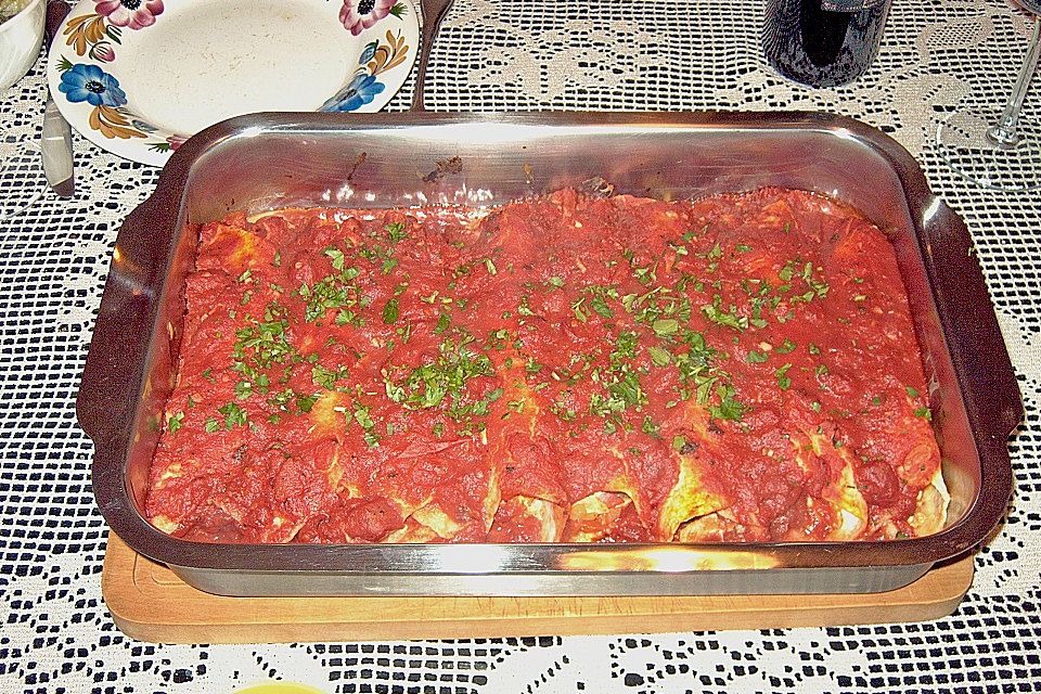 Enchiladas mit Hähnchenfüllung