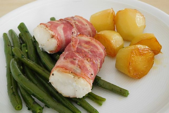 Kabeljau-Saltimbocca mit grünen Bohnen von Kreidefrau| Chefkoch