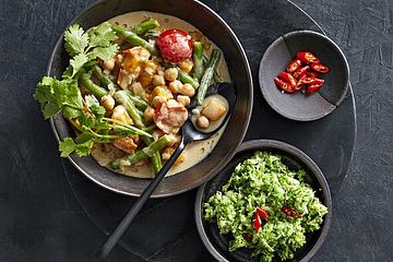 Kürbis-Curry mit Brokkolireis