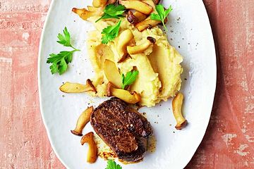 Hüftsteak mit Bohnenpüree