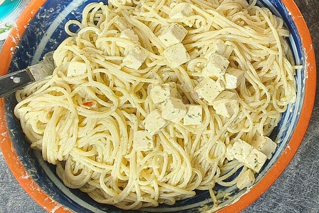 Spaghettisalat mit Feta-Käse von Susanne881787| Chefkoch