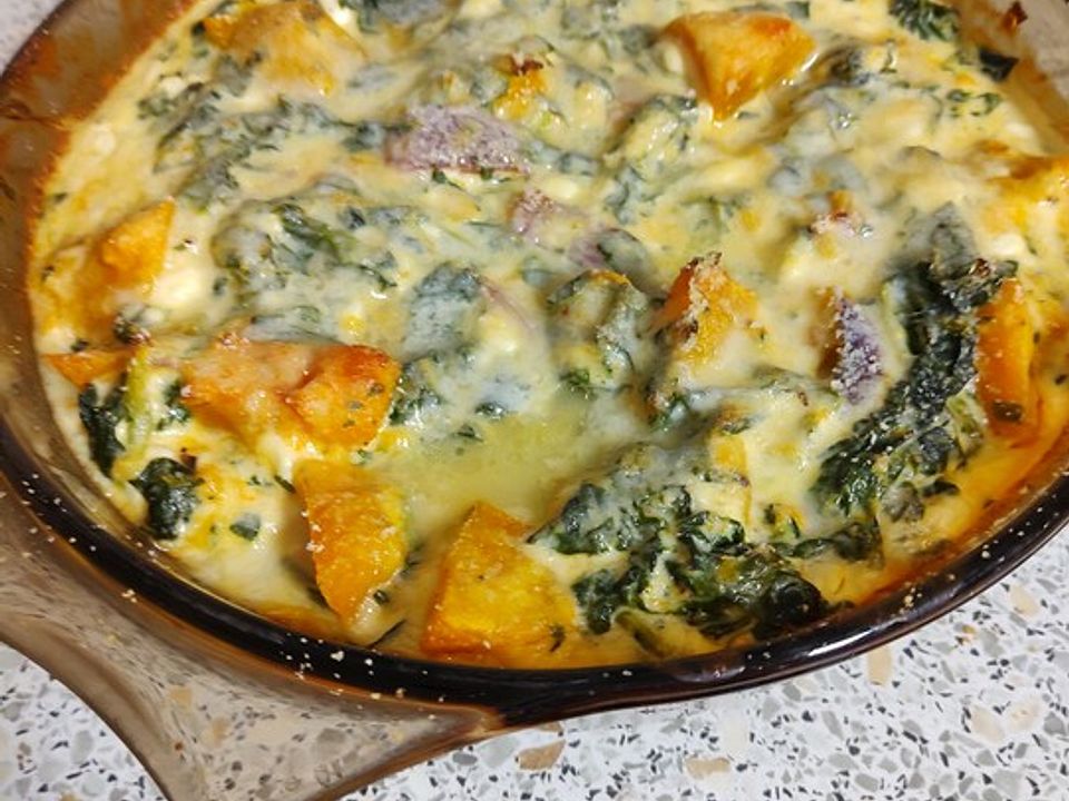 Gratinierter Speisekürbis mit Spinat und Parmesan von Lovemyfood| Chefkoch Gratinierter Speisekürbis mit Spinat und Parmesan von Lovemyfood| Chefkoch