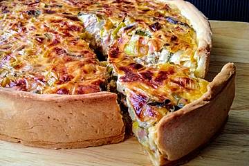 Lauch-Champignon-Quiche mit Speck
