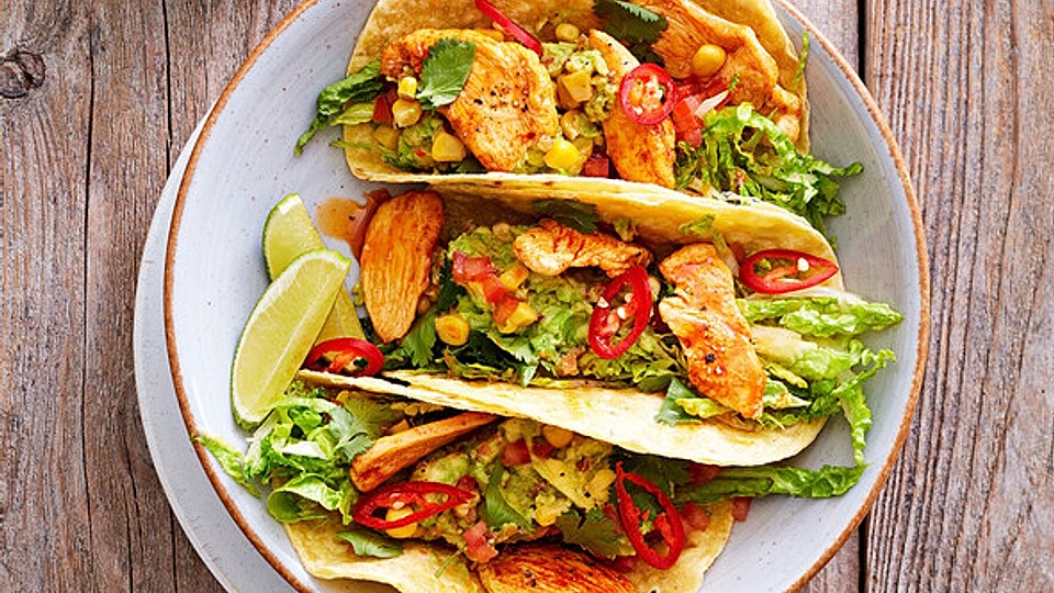 Tacos mit Paprika-Hähnchen