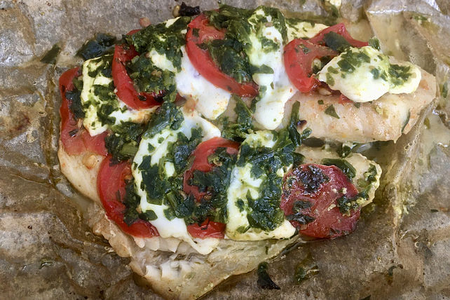 Rotbarsch mit Tomate - Mozzarella in Folie von seahorse| Chefkoch