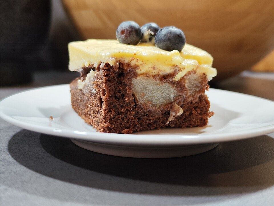 Birnenkuchen mit Puddingcreme von sizhala| Chefkoch