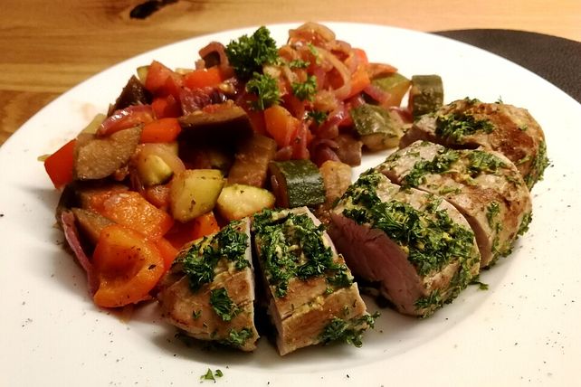 Schweinefilet im Kräutermantel mit Ratatouille von Kreidefrau| Chefkoch