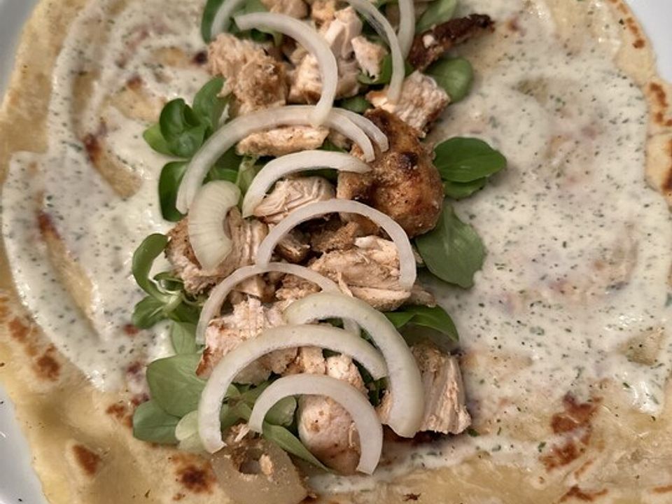 Chicken Schawarma mit Feta-Dip und selbst gebackenem Pitabrot von ...