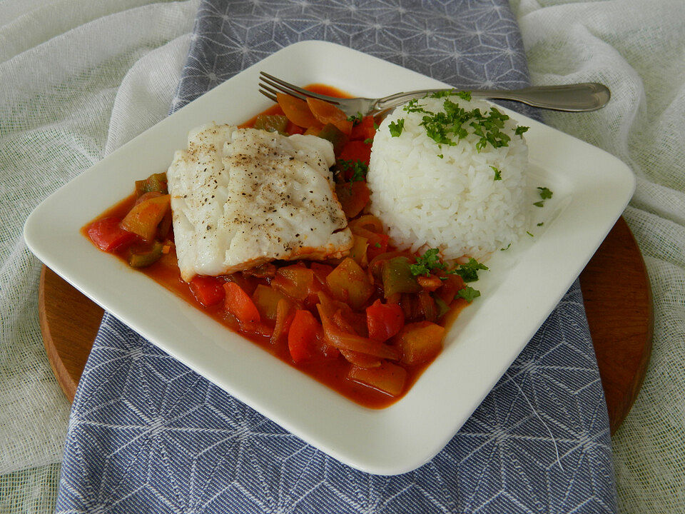 Kabeljau auf Paprika gedünstet von Miamau| Chefkoch