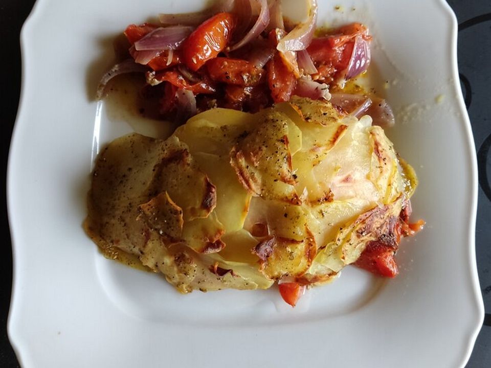 Gefülltes Hähnchenbrustfilet unter einer Kartoffelhaube von muchi0070 ...