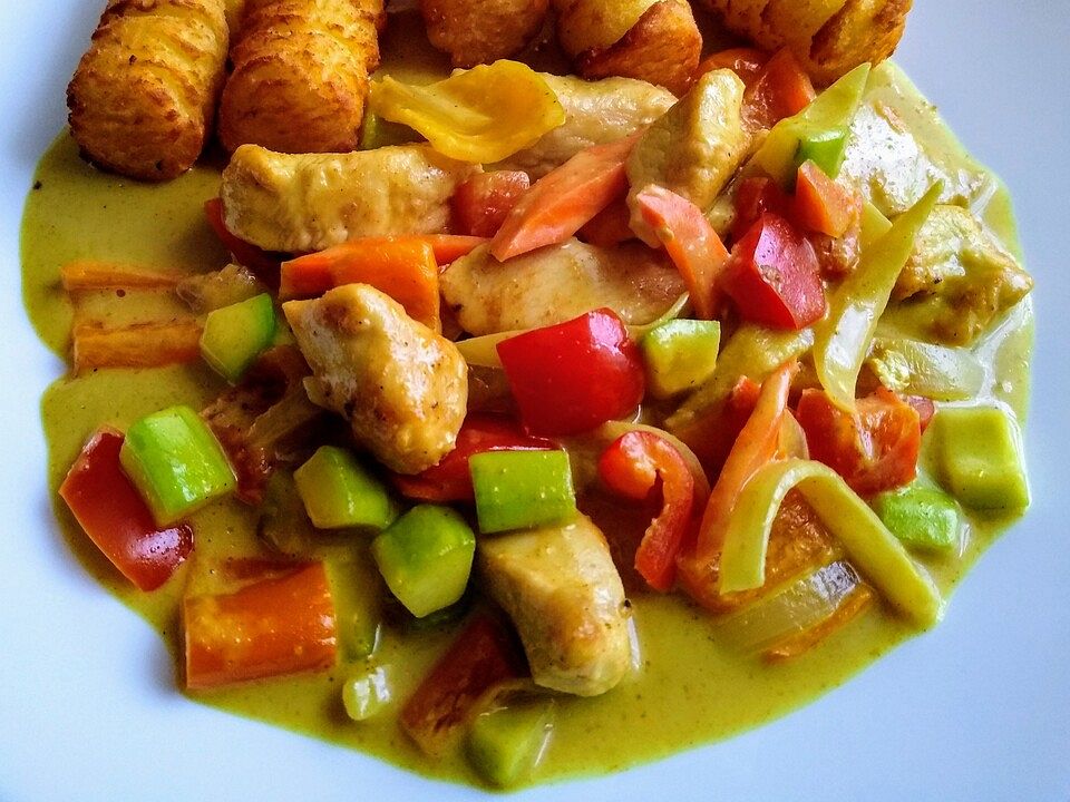 Hühnerbrust mit Gemüse in Curry-Sahnesauce von zuiko| Chefkoch
