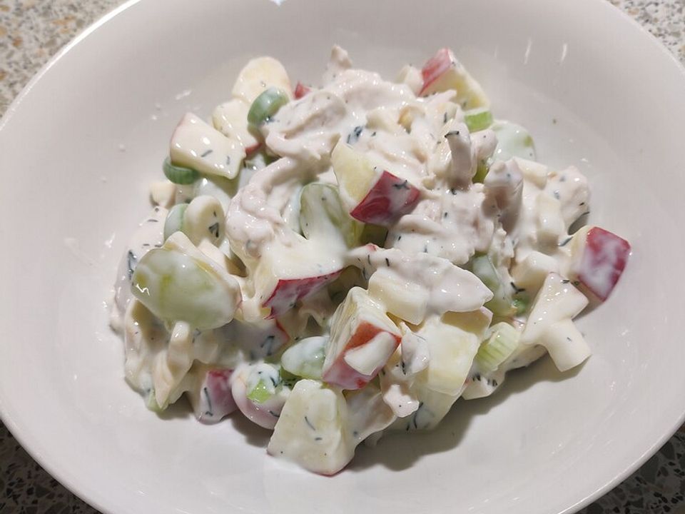 Kalorienarmer Waldorf Salat mit Huhn von Lovemyfood| Chefkoch