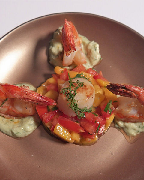 Black Tiger Riesengarnelen, Mango, Avocado, Wasabi von DasperfekteDinner