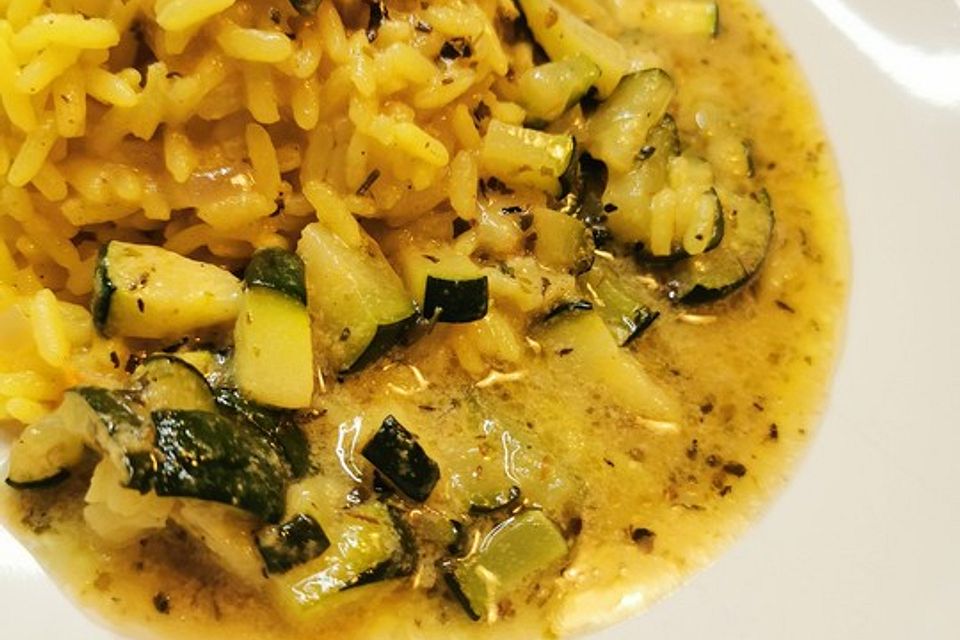 Bananen - Curryreis mit Zucchini