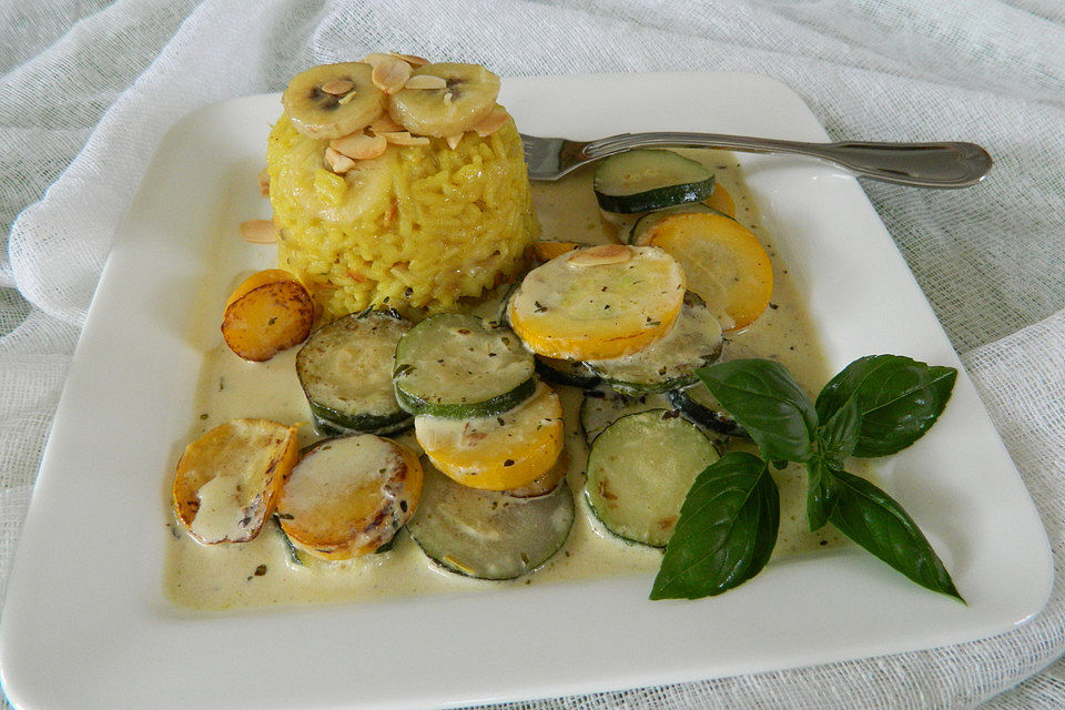 Bananen - Curryreis mit Zucchini