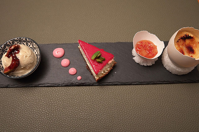 Bergkäse-Crème Brulée, Birnen-Chili-Chutney, New York Cheesecake mit ...