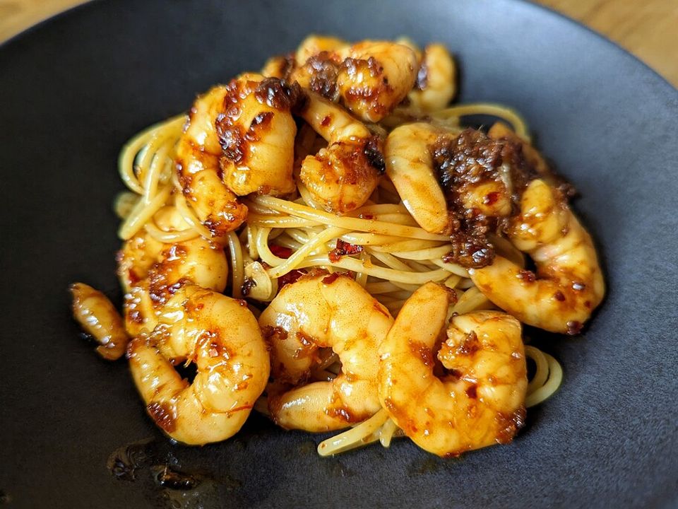 Spaghetti mit Thai Garnelen von Patrice079| Chefkoch