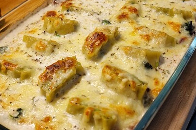 Maultaschen-Blattspinat-Bergkäse-Gratin von Olli-Schulz| Chefkoch