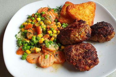 5 Stück Realistische Kunst-Frikadellen - PVC Dekoration Für Küche & Fotografie