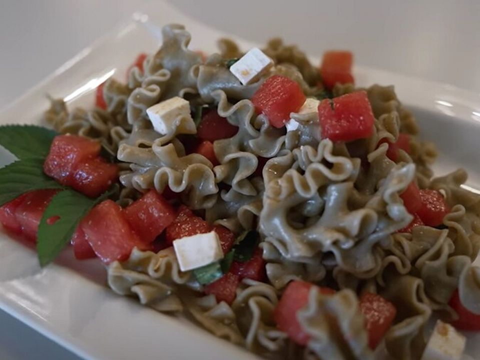 Nudelsalat mit Feta und Melone von FrankS1968| Chefkoch