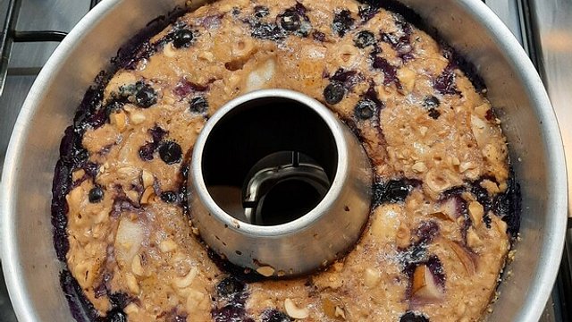 Birnen-Heidelbeer-Clafoutis für den Omnia Backofen von 007krümeltiger