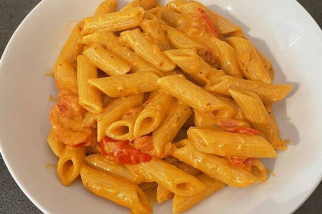 Penne mit Tomaten-Sahne-Sauce und Gorgonzola von saschke_1| Chefkoch