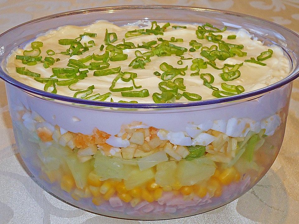 Fruchtig - pikanter Schichtsalat von Fee86 | Chefkoch