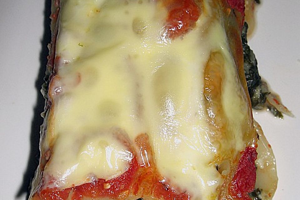 Cannelloni mit Spinat - Schafskäse - Füllung