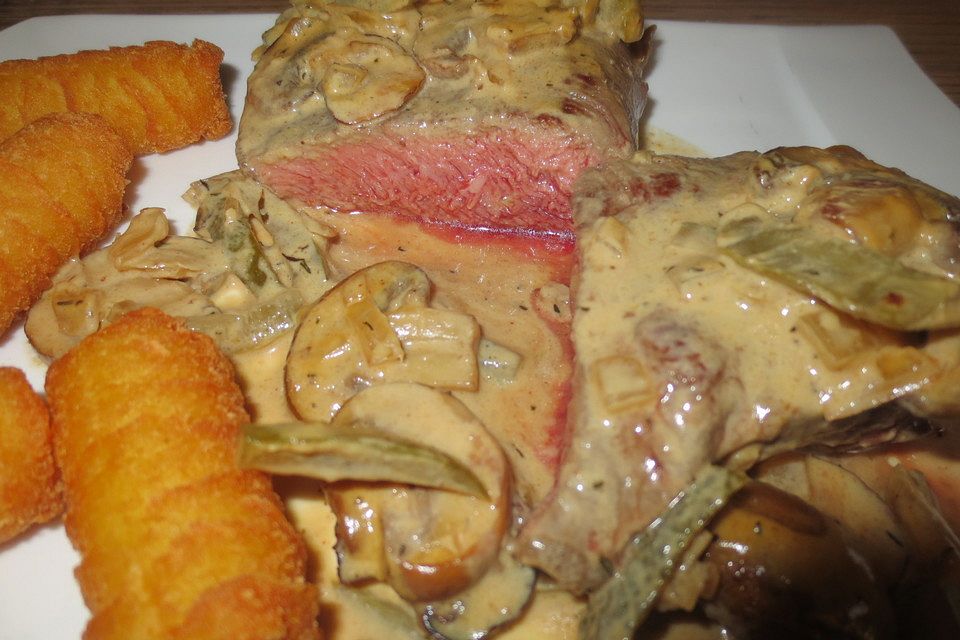 Rinderhüftsteak Stroganoff