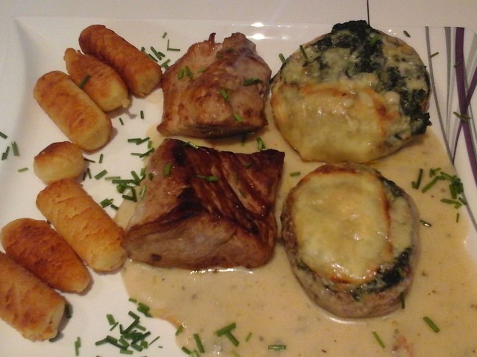 Champignons mit Käse und Spinat - Füllung von ulkig| Chefkoch
