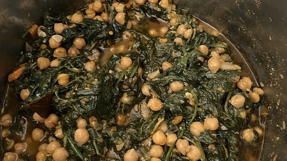 Garbanzos con espinacas al andaluz - Kichererbsen mit Spinat, auf ...