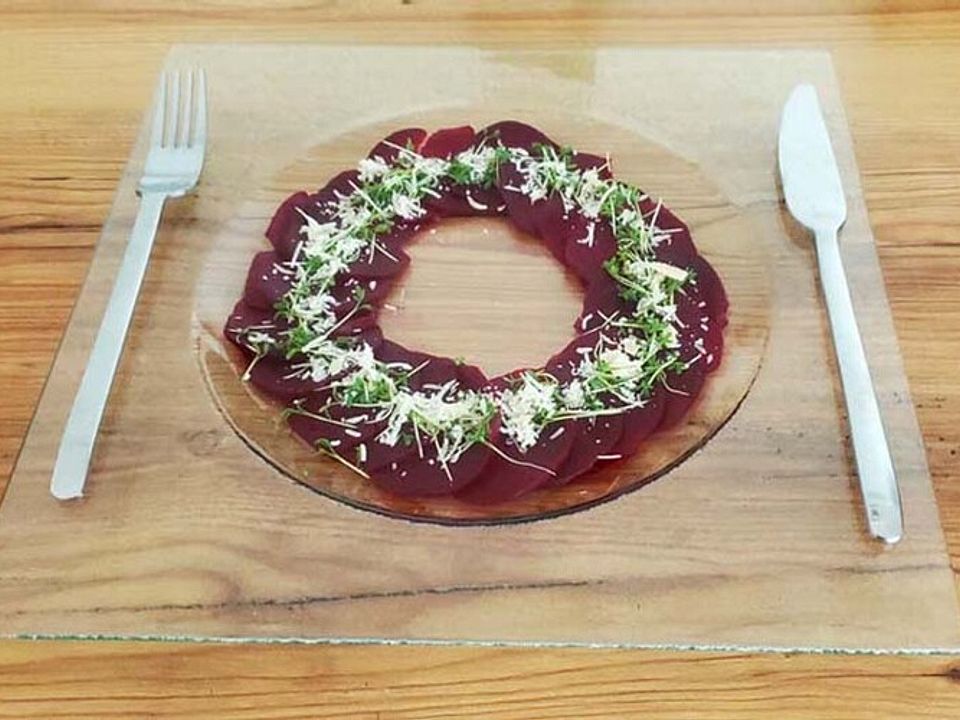 Rote Bete-Carpaccio mit frischer Kresse und Parmesan von nachreiner ...