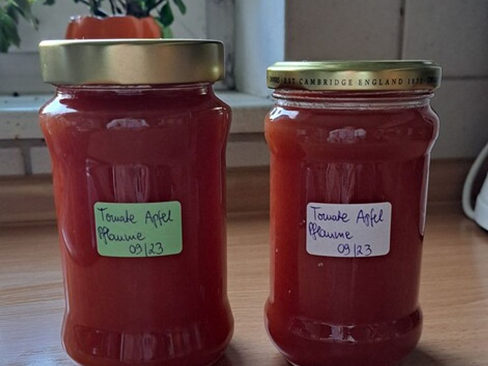 Tomatenmarmelade mit Äpfeln und roten Pflaumen von danioma| Chefkoch