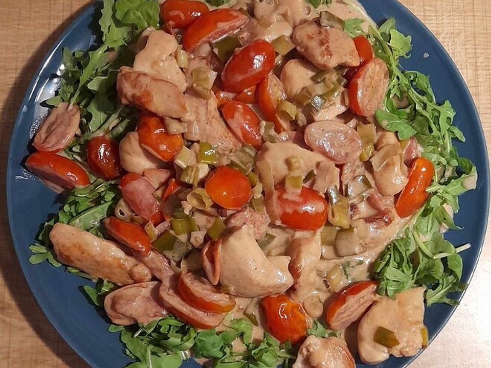 Hähnchen-Rucola-Salat mit Kirschtomaten in Balsamicosauce von aahrens ...