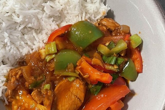 Hähnchen süß-sauer-pikant &amp;quot;Babi Pangang&amp;quot;-Style von v_sorgatz| Chefkoch