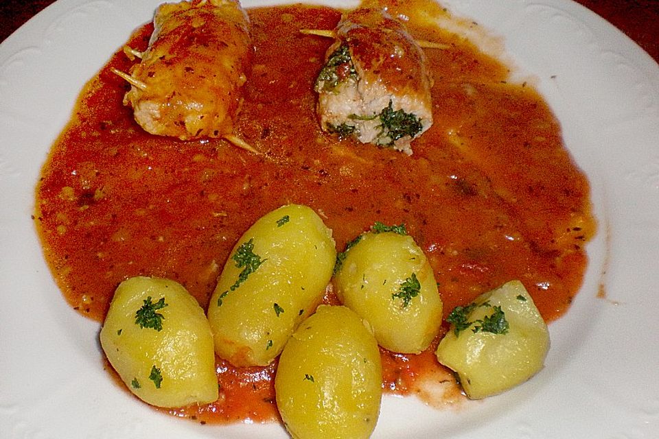 Schweinerouladen in Tomatensoße