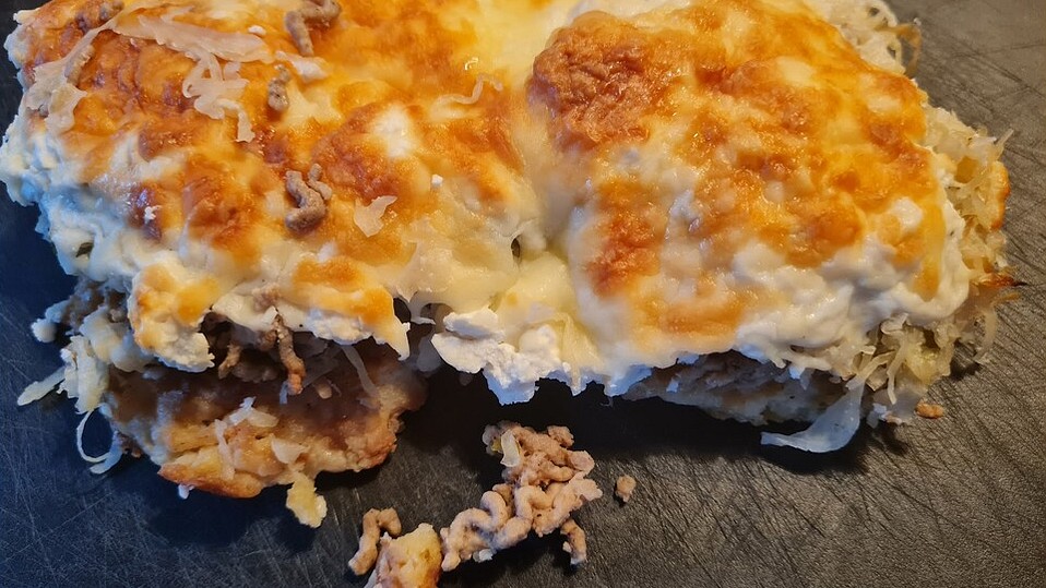 Überbackene Sauerkraut-Hackfleisch-Rösti von juenth