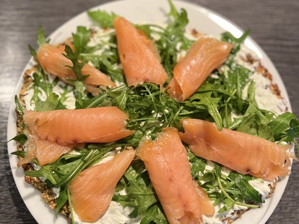 Frühstückspizza mit Lachs und Rucola von marsob_1| Chefkoch